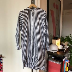 Everlane shirt dress stripes